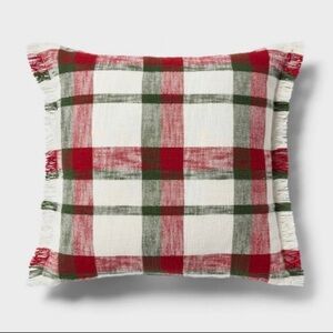 Threshold 24” Festive Plaid Decorative Pillow